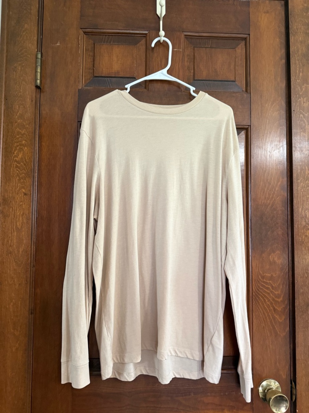 JCrew Long-Sleeve Crewneck jersey Washed Shirt in Beige - Picture 2 of 7